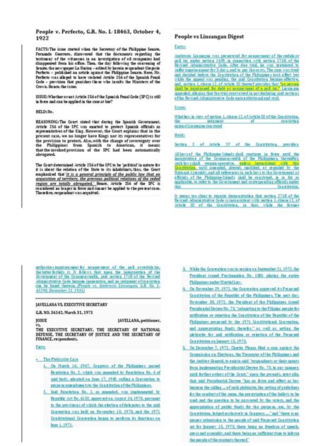 g.r. no. 18463 case digest|People v. Perfecto, G.R. No. L.